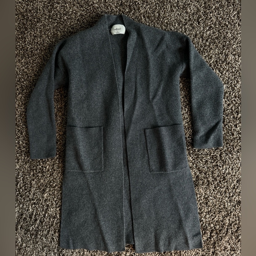 Wilfred Charcoal and Ivory Knit cardigan top